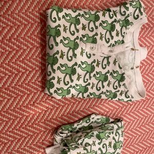 Kids roller rabbit size 10 green monkey pajamas